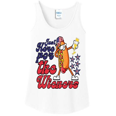 Hot Dog Im Just Here For The Wieners 4Th Of July Ladies Essential Tank