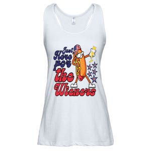 Hot Dog Im Just Here For The Wieners 4Th Of July Ladies Essential Flowy Tank