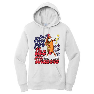 Hot Dog Im Just Here For The Wieners 4Th Of July Women's Pullover Hoodie