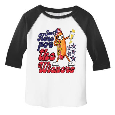 Hot Dog Im Just Here For The Wieners 4Th Of July Toddler Fine Jersey T-Shirt