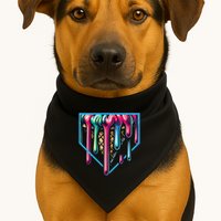 Homeplate Drip Icecream For Softball & Baseball Fans Gift USA-Made Doggie Bandana