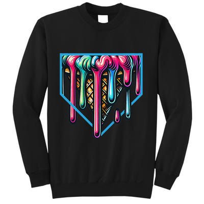Homeplate Drip Icecream For Softball & Baseball Fans Gift Sweatshirt