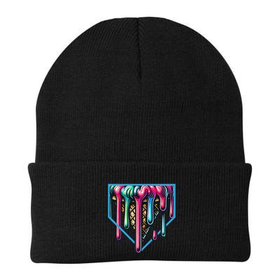 Homeplate Drip Icecream For Softball & Baseball Fans Gift Beanie