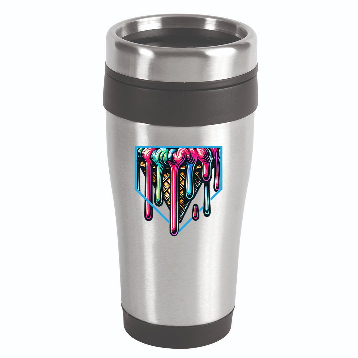 Homeplate Drip Icecream For Softball & Baseball Fans Gift 16oz Travel Tumbler