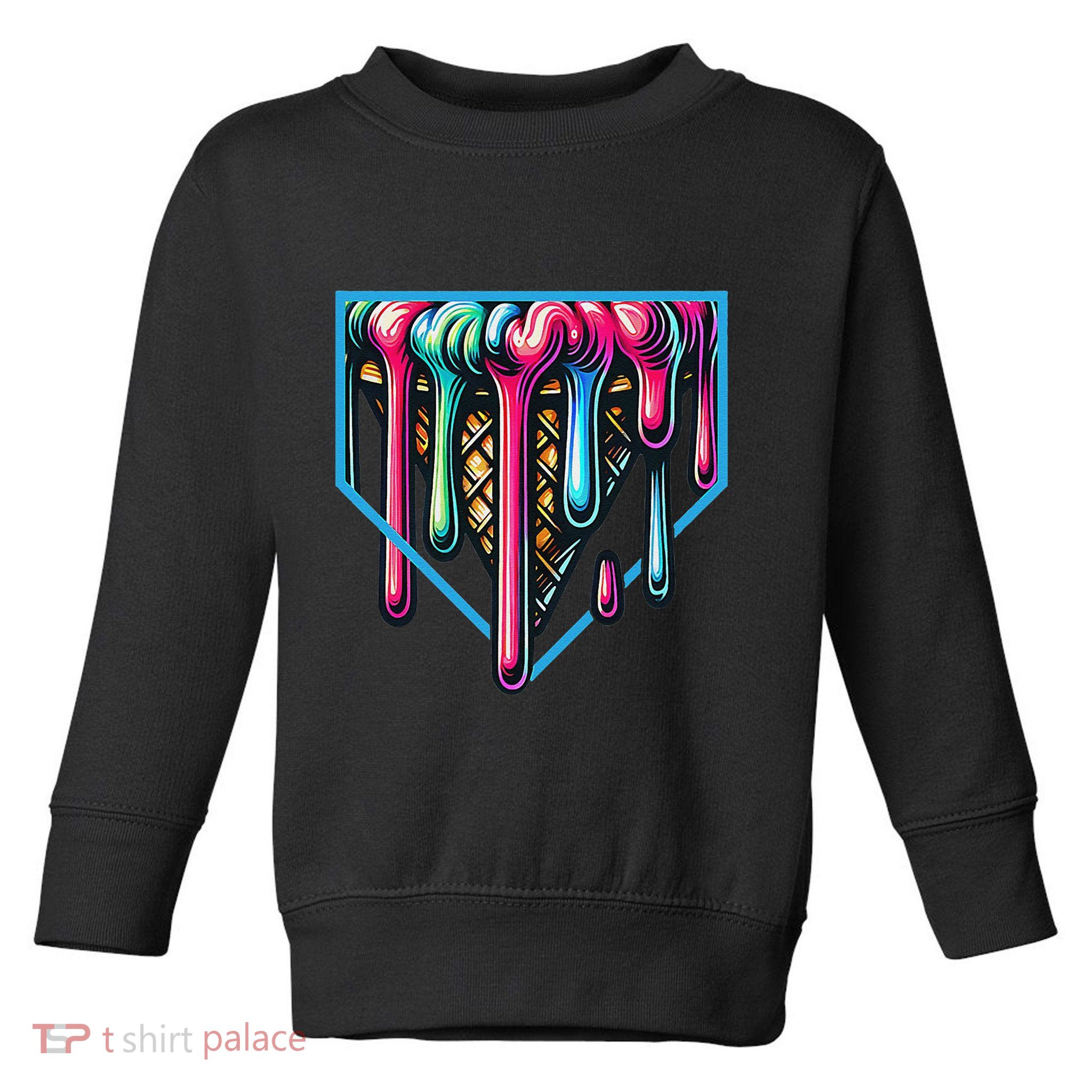 Homeplate Drip Icecream For Softball & Baseball Fans Gift Toddler Sweatshirt