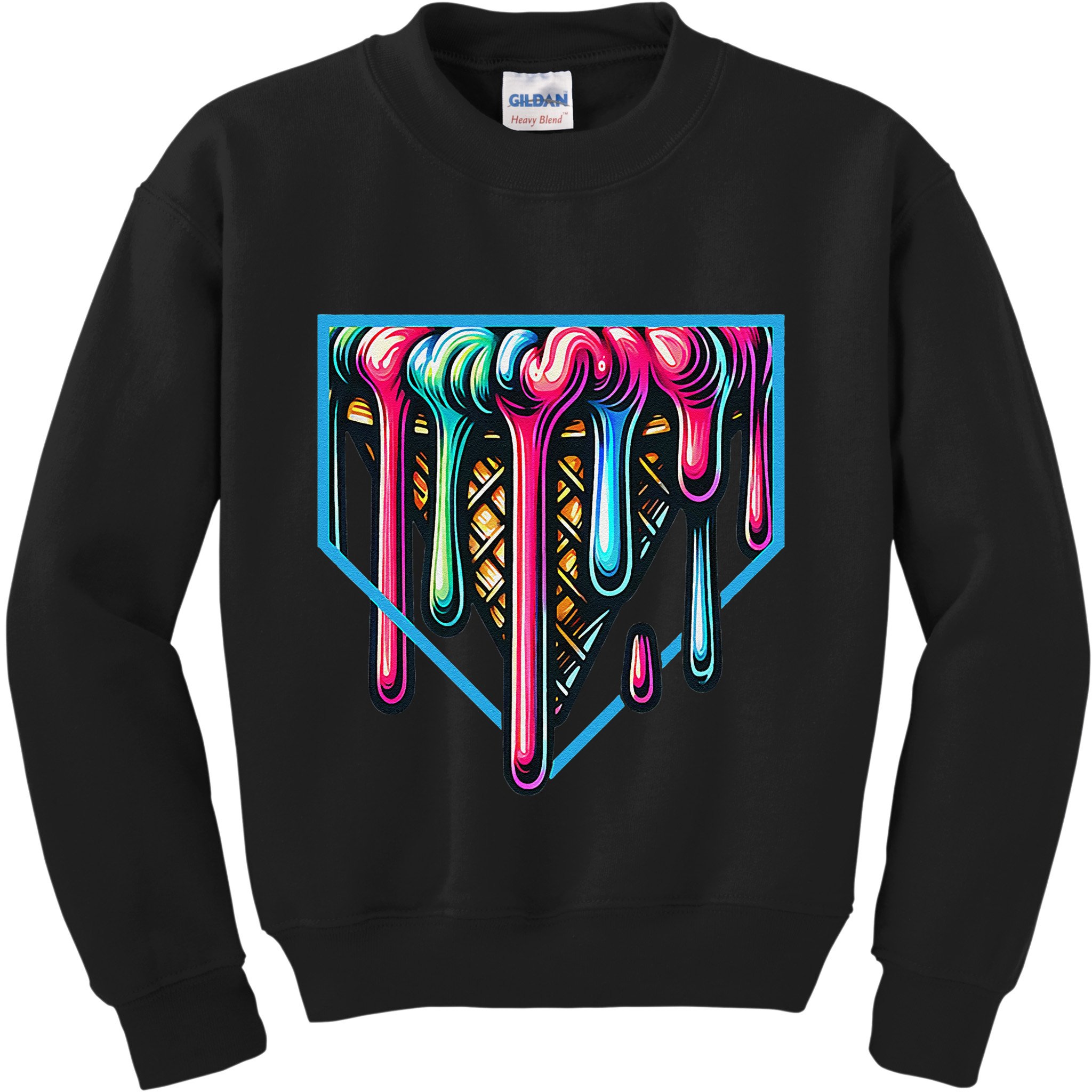 Homeplate Drip Icecream For Softball & Baseball Fans Gift Kids Sweatshirt