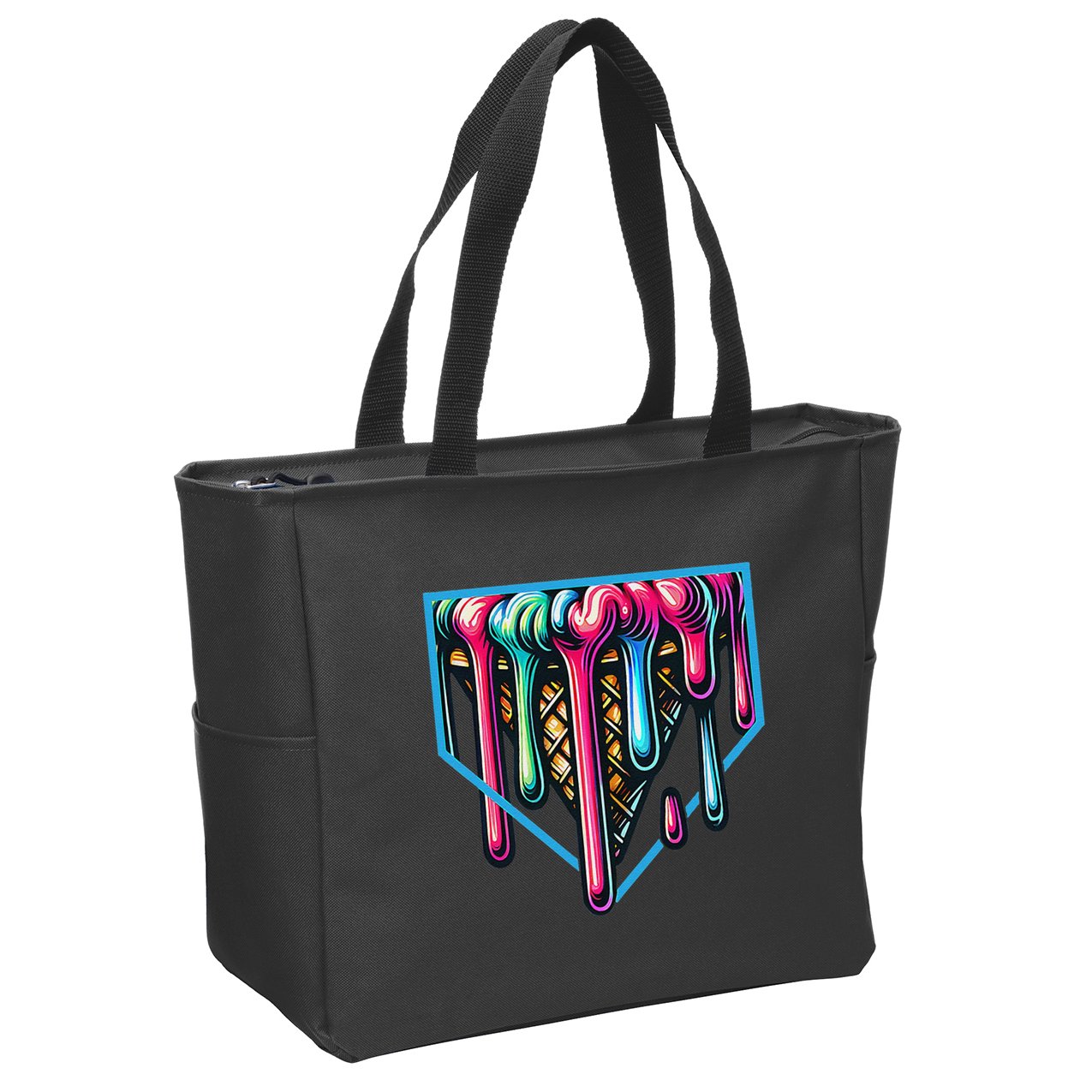 Homeplate Drip Icecream For Softball & Baseball Fans Gift Zip Tote Bag