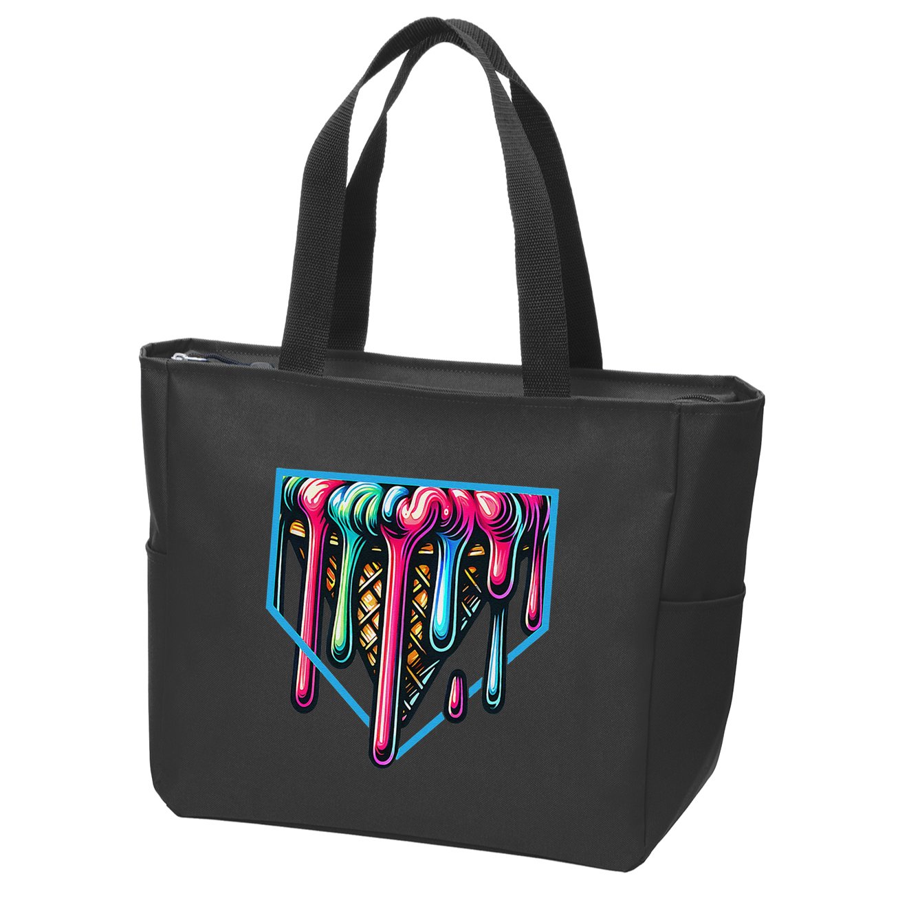 Homeplate Drip Icecream For Softball & Baseball Fans Gift Zip Tote Bag
