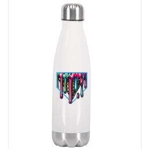 Homeplate Drip Icecream For Softball & Baseball Fans Gift Stainless Steel Insulated Water Bottle