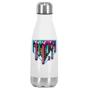 Homeplate Drip Icecream For Softball & Baseball Fans Gift Stainless Steel Insulated Water Bottle