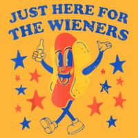 Hot Dog Im Just Here For The Wieners 4th Of July Funny Sustainable Knit Beanie