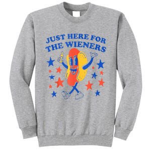 Hot Dog Im Just Here For The Wieners 4th Of July Funny Tall Sweatshirt