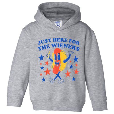 Hot Dog Im Just Here For The Wieners 4th Of July Funny Toddler Hoodie