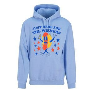 Hot Dog Im Just Here For The Wieners 4th Of July Funny Unisex Surf Hoodie