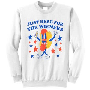 Hot Dog Im Just Here For The Wieners 4th Of July Funny Sweatshirt