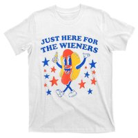 Hot Dog Im Just Here For The Wieners 4th Of July Funny T-Shirt