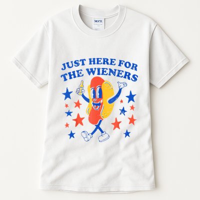 Hot Dog Im Just Here For The Wieners 4th Of July Funny Tall T-Shirt