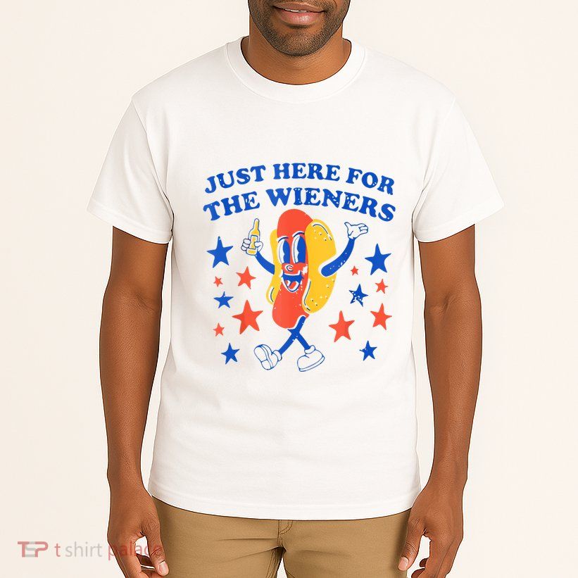 Hot Dog Im Just Here For The Wieners 4th Of July Funny Tall T-Shirt