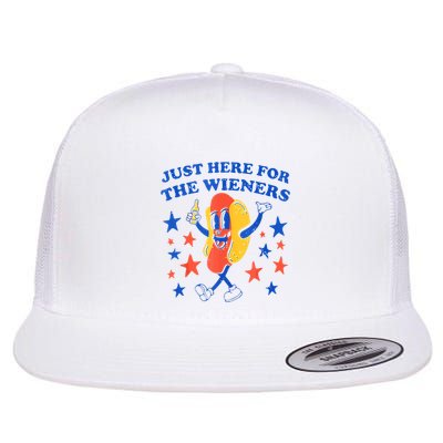 Hot Dog Im Just Here For The Wieners 4th Of July Funny Flatbill Hat