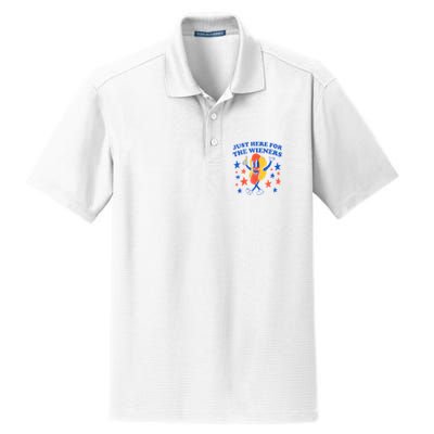 Hot Dog Im Just Here For The Wieners 4th Of July Funny Dry Zone Grid Polo