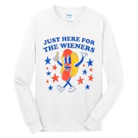 Hot Dog Im Just Here For The Wieners 4th Of July Funny Tall Long Sleeve T-Shirt