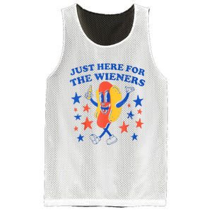 Hot Dog Im Just Here For The Wieners 4th Of July Funny Mesh Reversible Basketball Jersey Tank