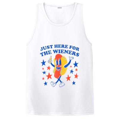 Hot Dog Im Just Here For The Wieners 4th Of July Funny PosiCharge Competitor Tank