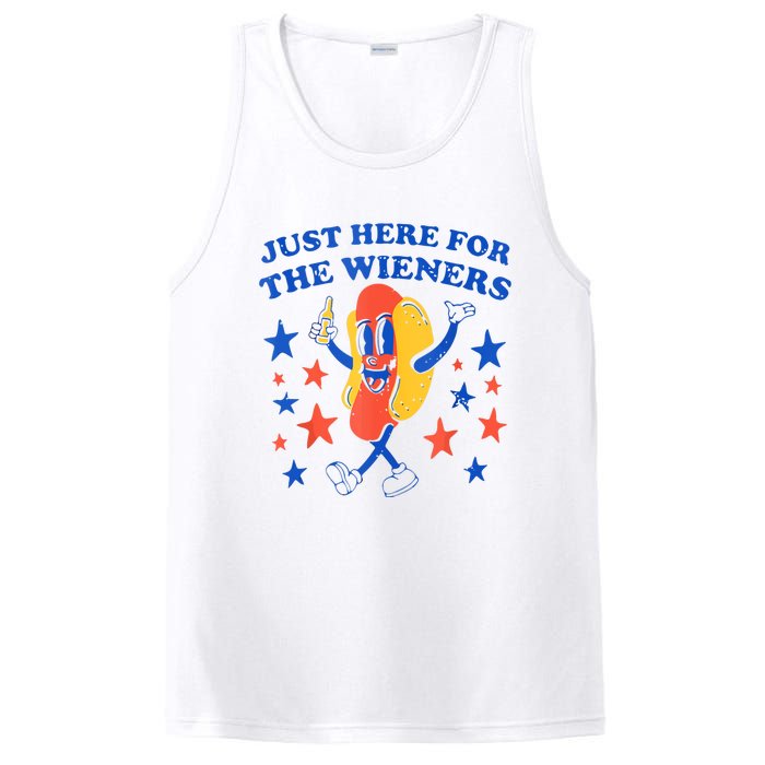 Hot Dog Im Just Here For The Wieners 4th Of July Funny PosiCharge Competitor Tank