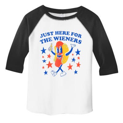 Hot Dog Im Just Here For The Wieners 4th Of July Funny Toddler Fine Jersey T-Shirt