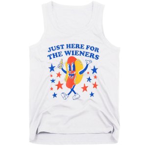 Hot Dog Im Just Here For The Wieners 4th Of July Funny Tank Top