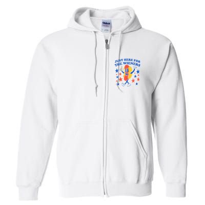 Hot Dog Im Just Here For The Wieners 4th Of July Funny Full Zip Hoodie