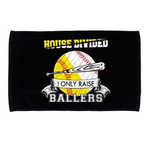 House Divided I Only Raise Ballers Baseball Softball Mom And Dad Microfiber Hand Towel