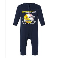 House Divided I Only Raise Ballers Baseball Softball Mom And Dad Infant Fleece One Piece