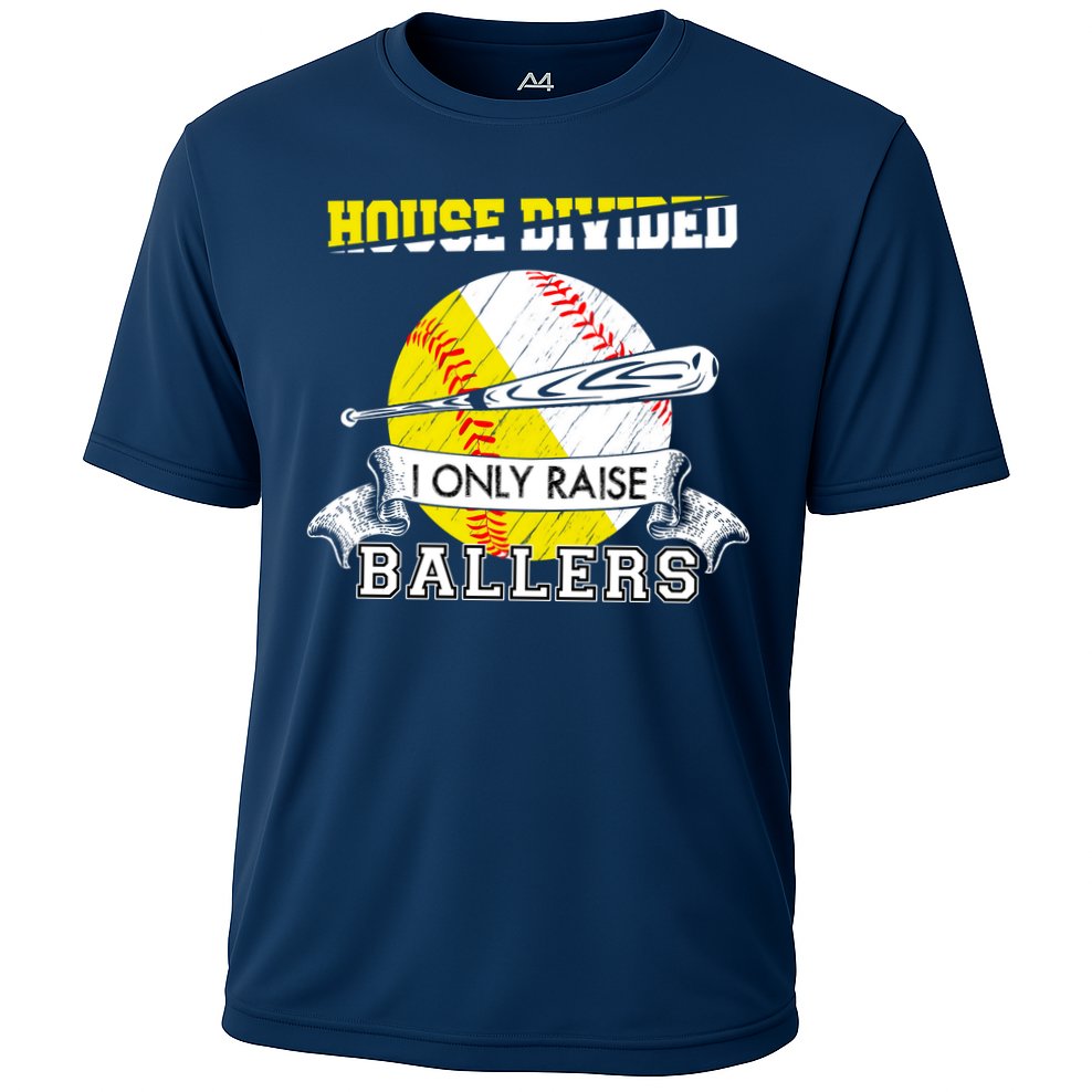 House Divided I Only Raise Ballers Baseball Softball Mom And Dad Cooling Performance Crew T-Shirt