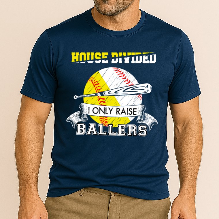 House Divided I Only Raise Ballers Baseball Softball Mom And Dad Cooling Performance Crew T-Shirt