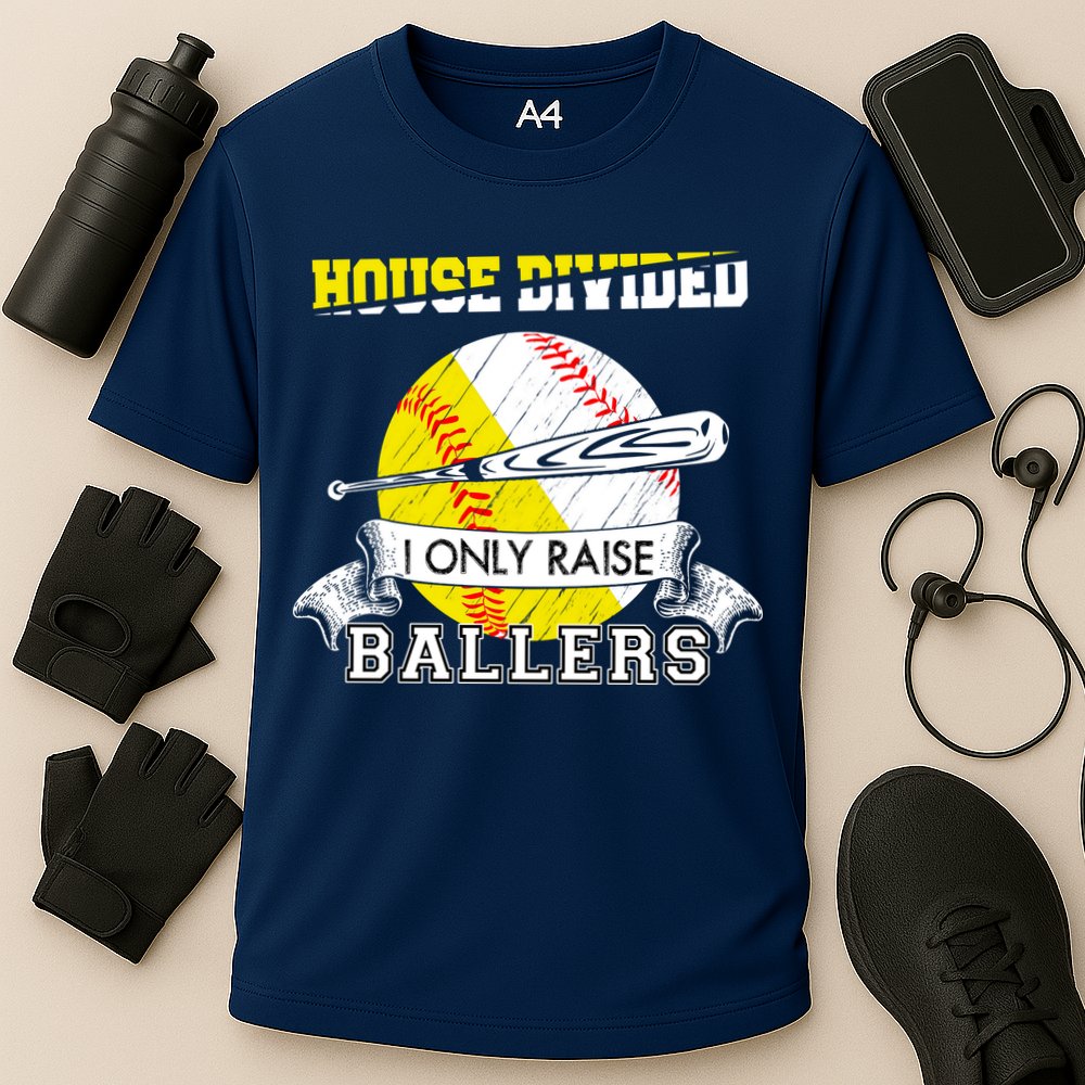 House Divided I Only Raise Ballers Baseball Softball Mom And Dad Cooling Performance Crew T-Shirt