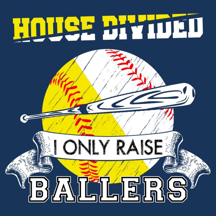 House Divided I Only Raise Ballers Baseball Softball Mom And Dad Flatbill Hat