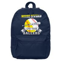 House Divided I Only Raise Ballers Baseball Softball Mom And Dad 16 in Basic Backpack