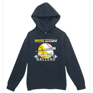 House Divided I Only Raise Ballers Baseball Softball Mom And Dad Urban Pullover Hoodie