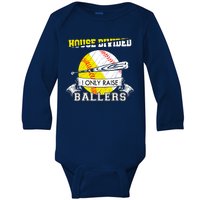 House Divided I Only Raise Ballers Baseball Softball Mom And Dad Baby Long Sleeve Bodysuit