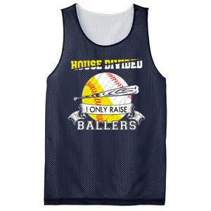 House Divided I Only Raise Ballers Baseball Softball Mom And Dad Mesh Reversible Basketball Jersey Tank