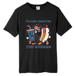 Hot Dog I'm Just Here For The Wieners 4Th Of July Tall Fusion ChromaSoft Performance T-Shirt