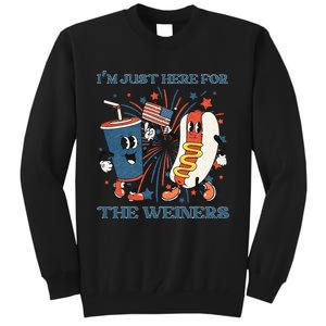 Hot Dog I'm Just Here For The Wieners 4Th Of July Tall Sweatshirt