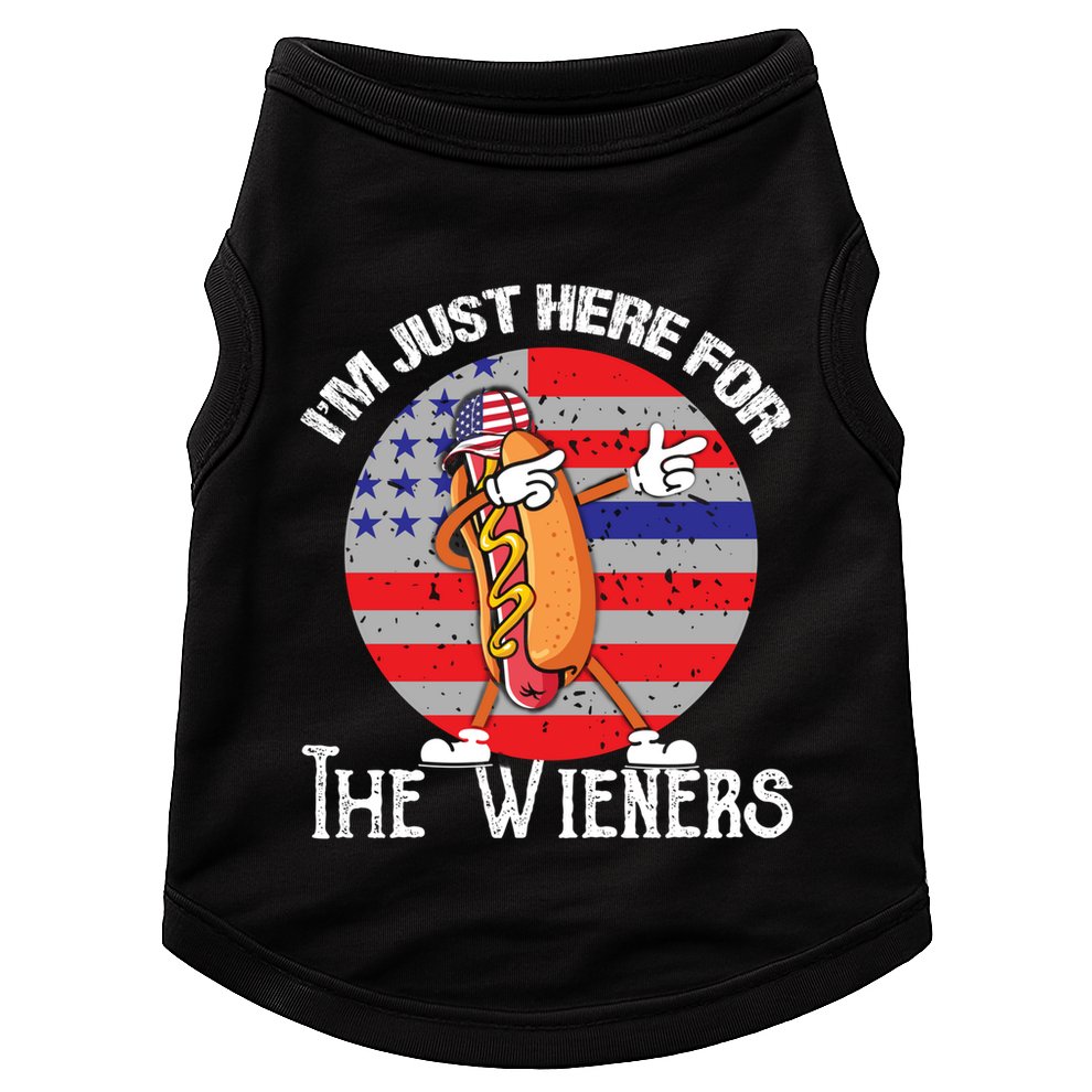 Hot Dog IM Just Here For The Wieners 4th Of July American Great Gift Doggie Tank