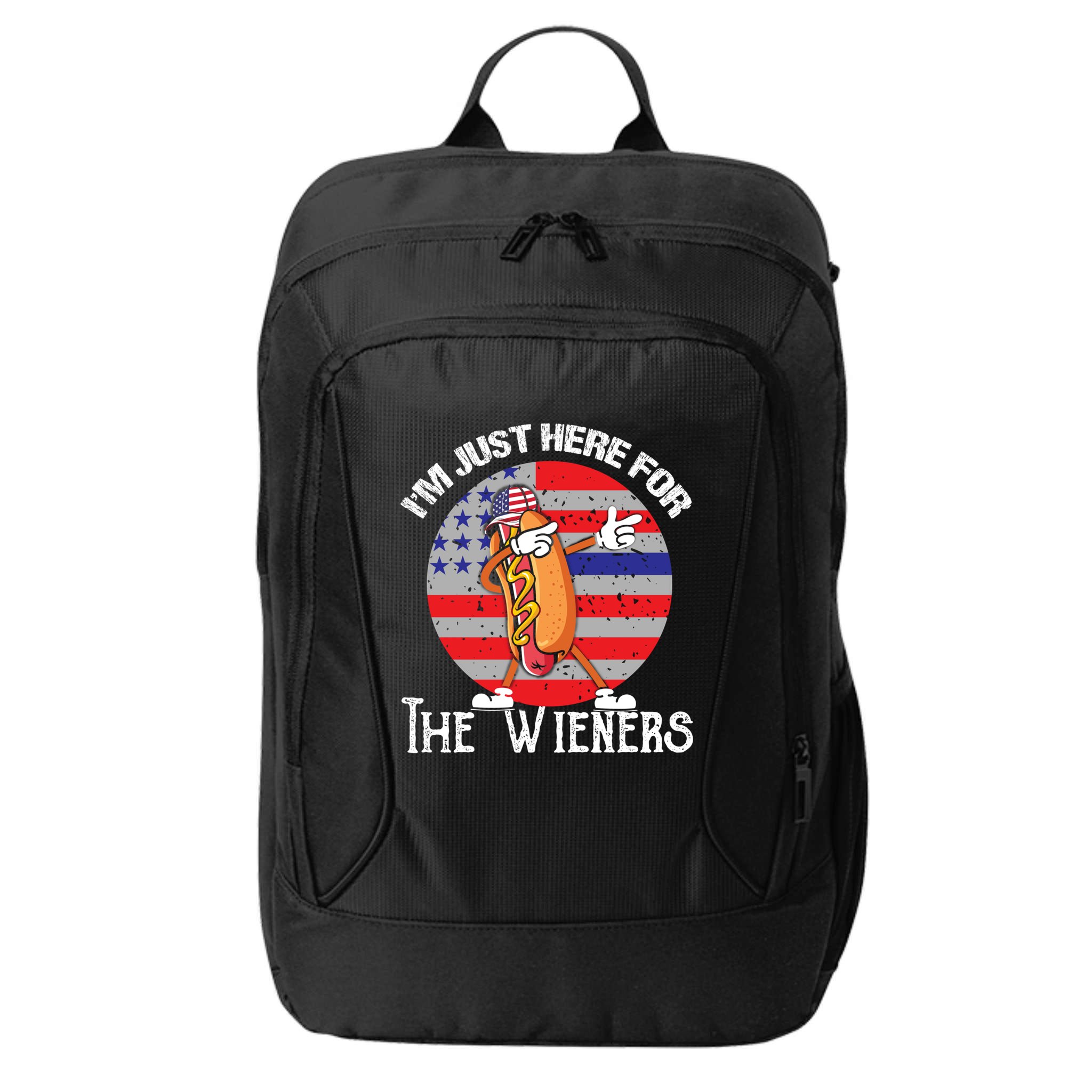Hot Dog IM Just Here For The Wieners 4th Of July American Great Gift City Backpack