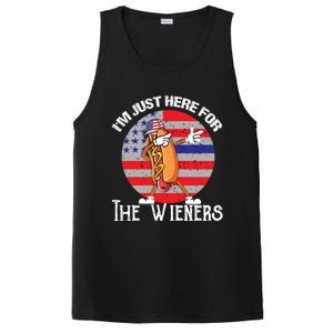 Hot Dog IM Just Here For The Wieners 4th Of July American Great Gift PosiCharge Competitor Tank