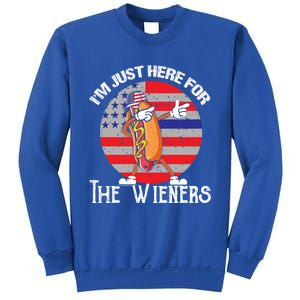 Hot Dog IM Just Here For The Wieners 4th Of July American Great Gift Sweatshirt