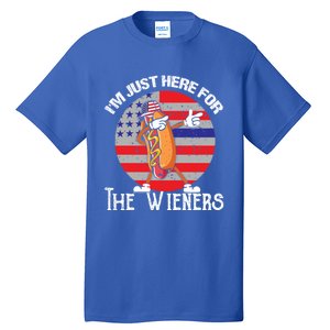 Hot Dog IM Just Here For The Wieners 4th Of July American Great Gift Tall T-Shirt