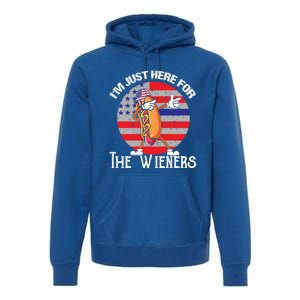 Hot Dog IM Just Here For The Wieners 4th Of July American Great Gift Premium Hoodie