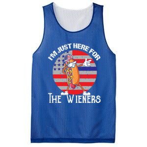 Hot Dog IM Just Here For The Wieners 4th Of July American Great Gift Mesh Reversible Basketball Jersey Tank